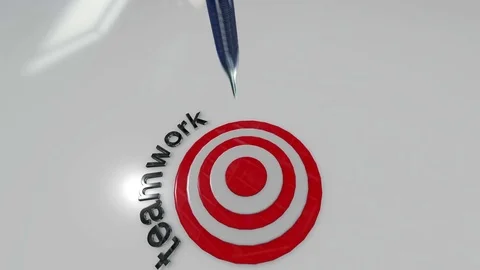 Team work concept with dart and arrow animation Stock Footage 84168250