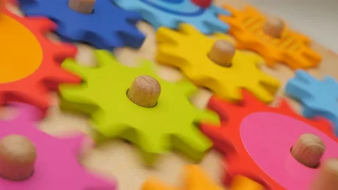 Team work concept. Gears and cogs moving around. Connection background. Business Vídeos de archivo 140944686