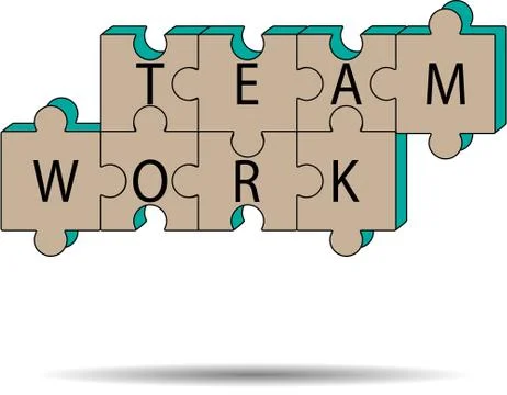 Team work concept puzzle Stock Illustration