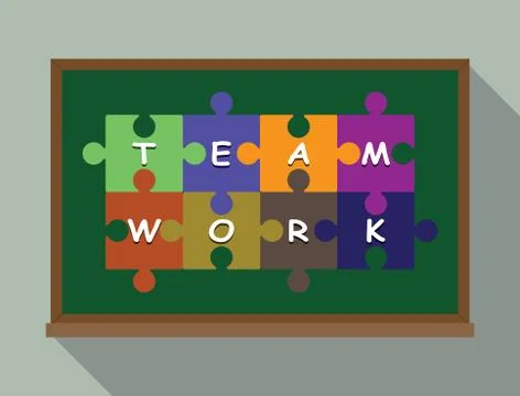 Team work concept puzzle Illustrazione stock