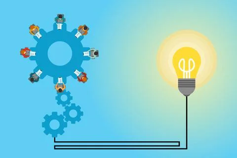 Team work concept in vector illustration business Stock Illustration