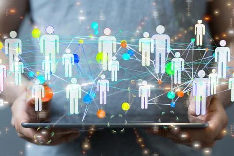 A team work connection digital concept . 写真素材
