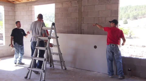 Team work at a construction site 스톡 동영상 40688431