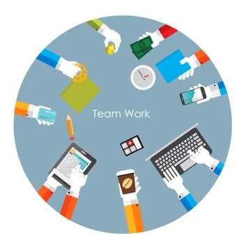 Team Work Flat Concept Vector Illustration 스톡 일러스트