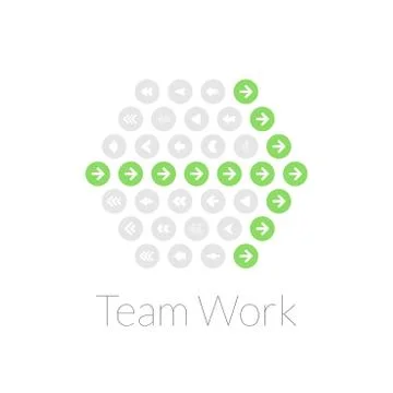 Team work flat design vector illustration concept Illustrazione stock