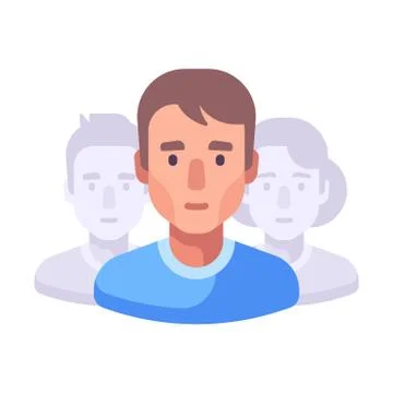 Team work flat illustration. Social media community flat icon. Stock Illustration