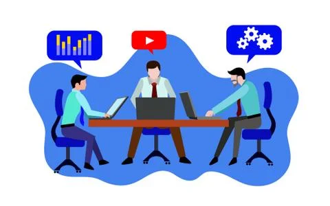 Team work flat vector Stock Illustration