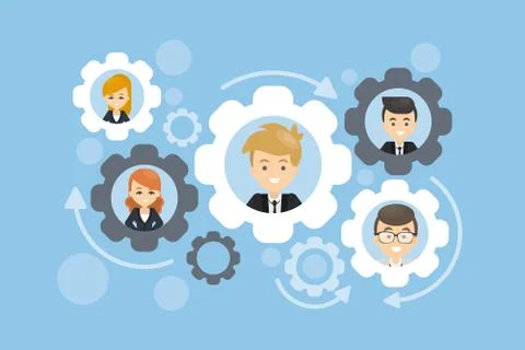 Team work gears. Stock Illustration