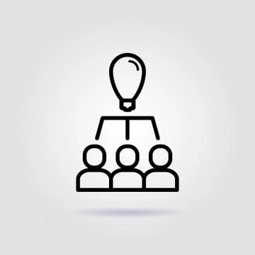 Team work. General idea line icon on gray background Illustration