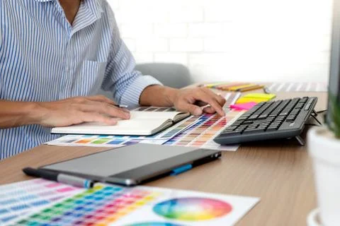 Team work for graphic design working Stock Photos