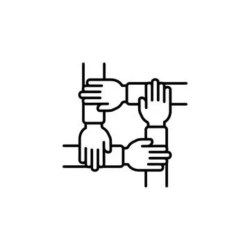 Team work hand gesture vector icon. Hand gesture icon line style 스톡 일러스트