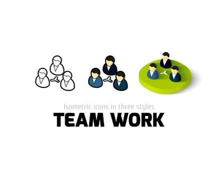 Team work icon in different style Stock Illustration