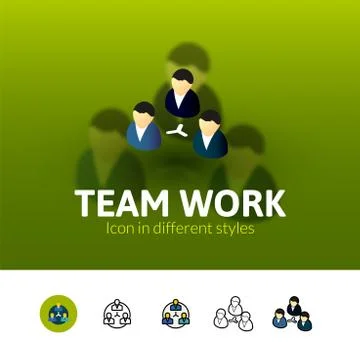 Team work icon in different style Stock Illustration