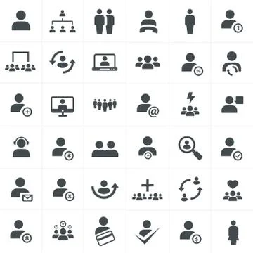 Team work icon set Stock Illustration