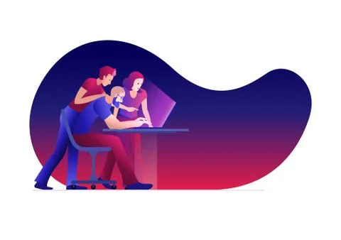 Team on work Stock Illustration