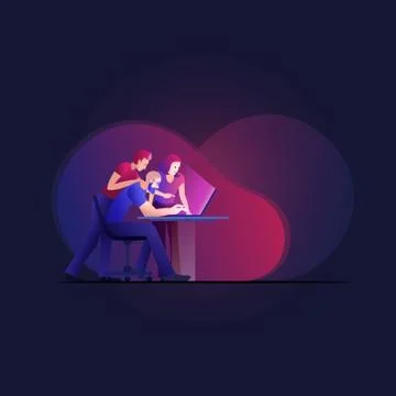 Team on work Stock Illustration