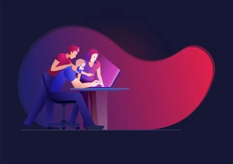 Team on work Stock Illustration