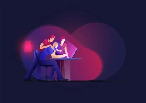 Team on work Stock Illustration