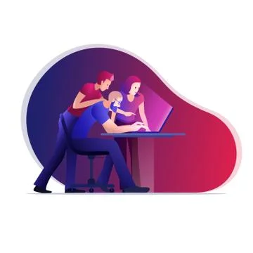 Team on work Stock Illustration