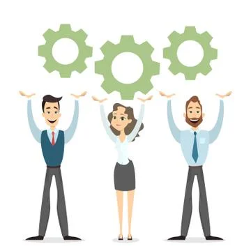 Team work illustration. Illustrazione stock