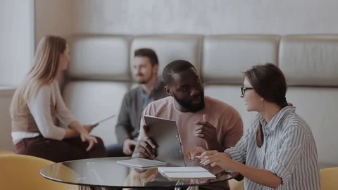 Team work. International business study Stock Footage 86571679