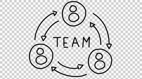 Team work line drawing color illustration animation trasnparent Stock Footage 43252088