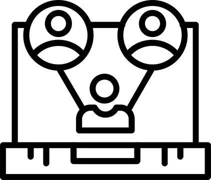 Team Work Line Icon Design Stock Illustration