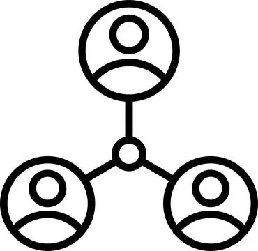 Team Work Line Icon Design Stock Illustration