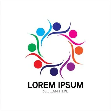 Team work logo concept vector illustrator 库存插图