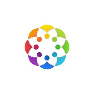 Team work logo global people connection symbol icon vector design Stock Illustration