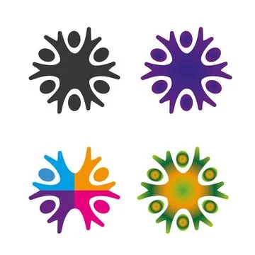 Team work logo global people connection symbol Virus Black The Artistic Side of  Stock Illustration