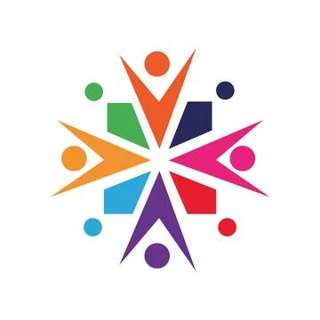 Team work logo icon with modern abstract concept Premium Vector Stock Illustration