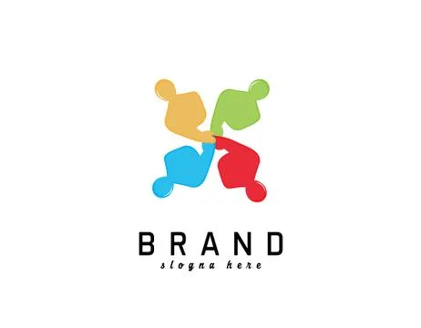 Team work logo Stock Illustration