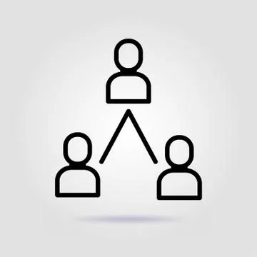 Team work. Manager line icon on gray background イラスト素材