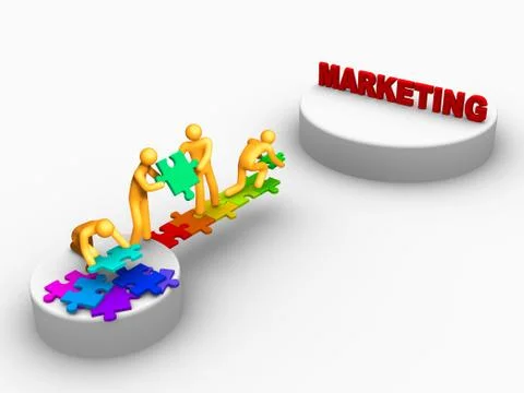 Team work for marketing Illustrazione stock