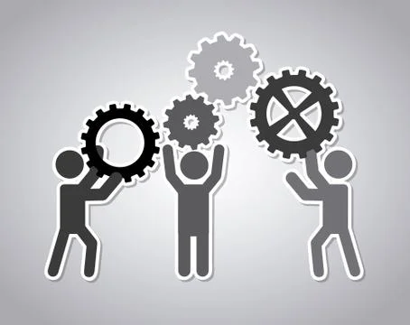 Team work over gray background vector illustration Stock Illustration
