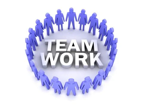 Team work. People circle. Concept 3D illustration. Stock Illustration