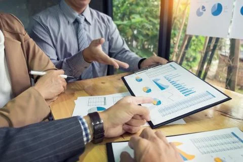 Team work process. young business managers crew working with new startup pr.. Stock Photos
