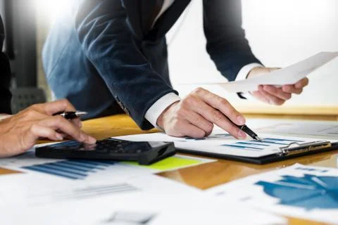 Team work process. young business managers crew working with startup project. Stock Photos