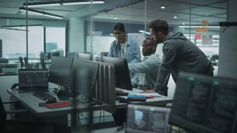 Team Work Programmers in Office Stock-Footage 159543234