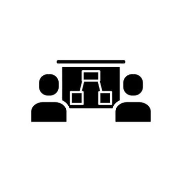 Team work. Project overview black icon on white background Иллюстрация