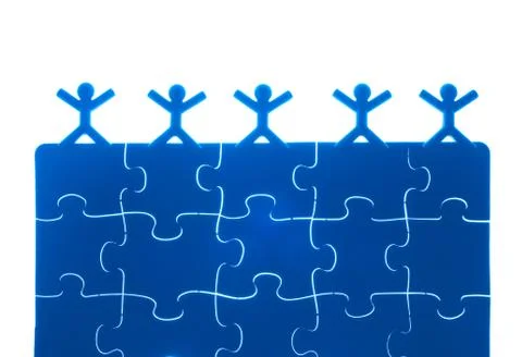 Team work on solving puzzle problem Stock Illustration
