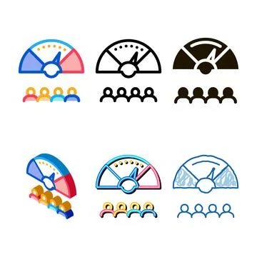 Team work speed icon vector outline variations Stock Illustration
