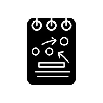 Team work. Strategy visualization black icon on white background Stock Illustration