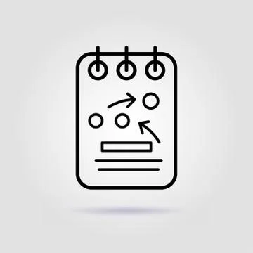 Team work. Strategy visualization line icon on gray background イラスト素材