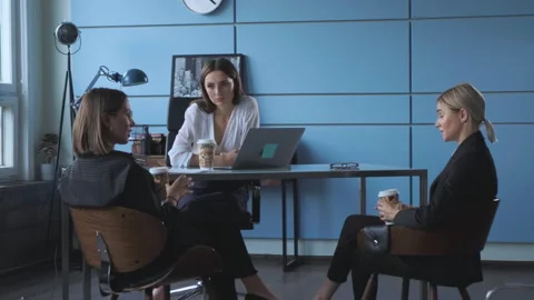 Team work success concept. Busy start up girl partners working in casual clothes Stock Footage 131844786