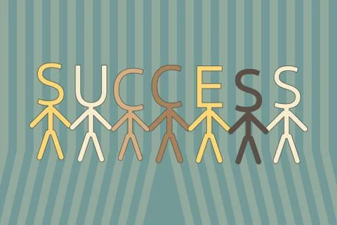 Team work to success Stock Illustration