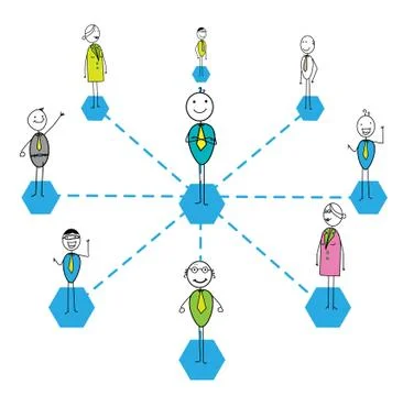 Team work success link Stock Illustration