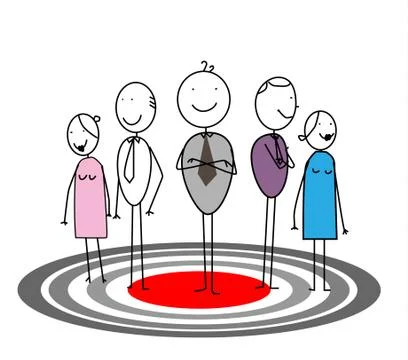 Team Work On Target Stock Illustration