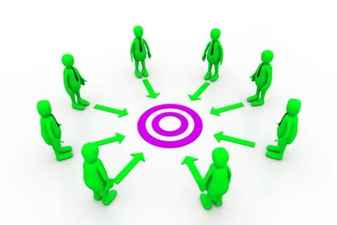 Team work target Stock Illustration